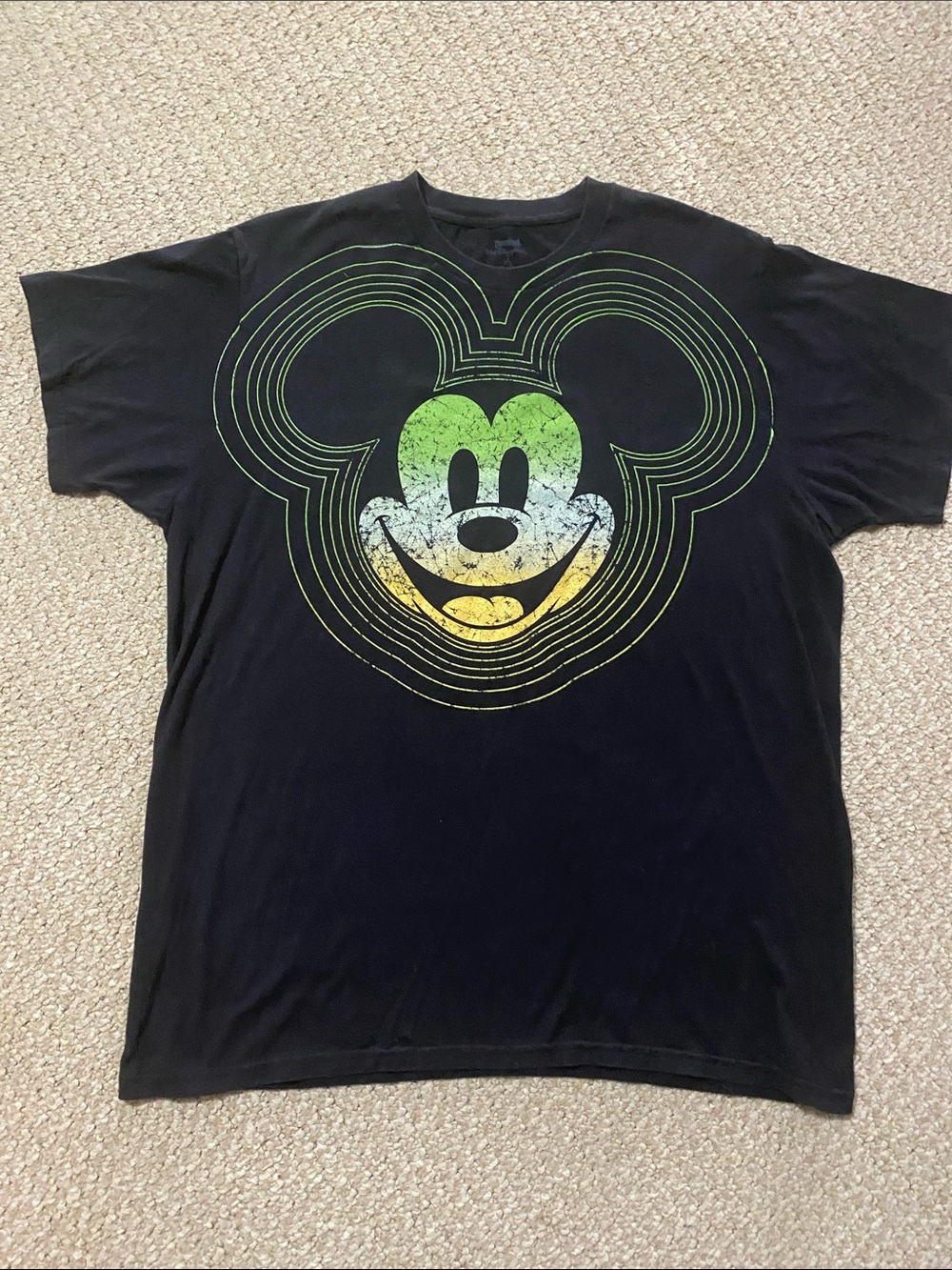 Disneyland, Walt Disney world, Black Graphic Tee shirt Mickey Face Sz XL unisex